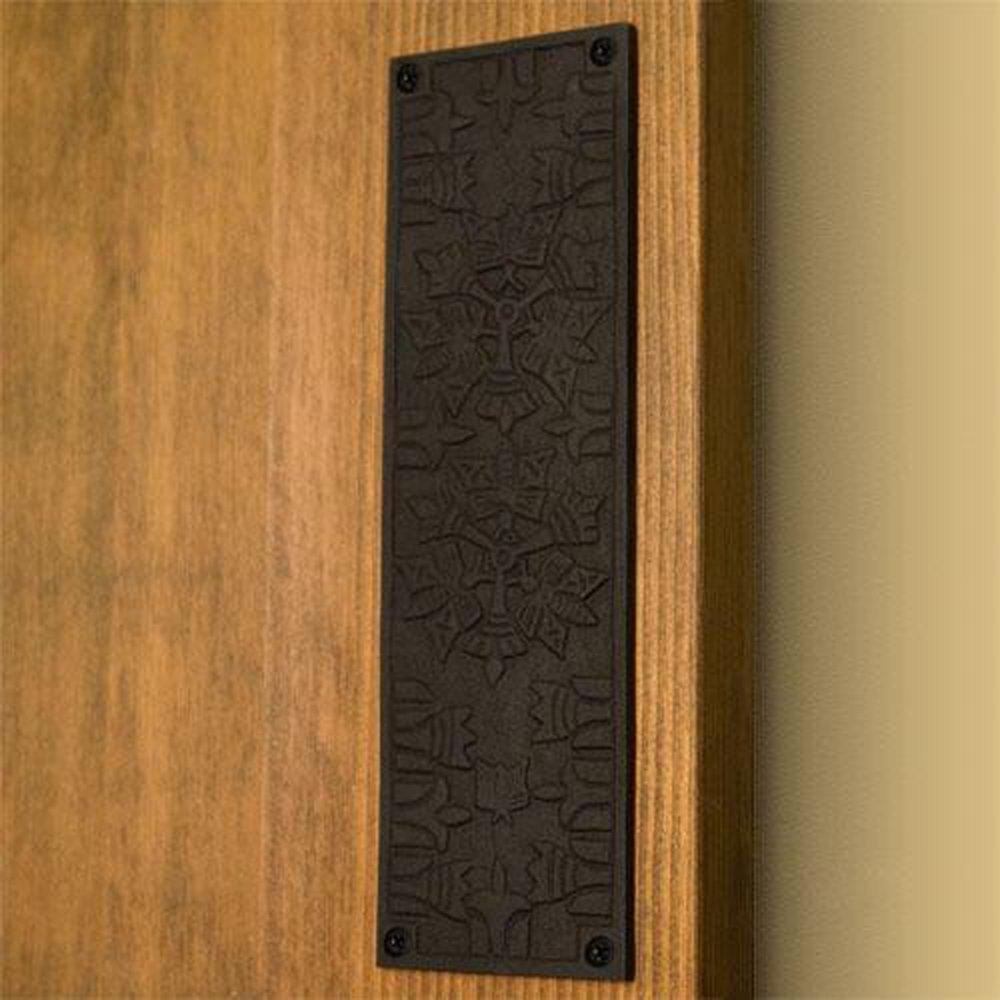 Signature Hardware Black Powder Coat BUTTERFLY ROUGH IRON PUSH PLATE - B 