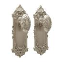 Signature Hardware Brushed Nickel Brass Passage Knob and Plate Set 