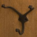 Signature Hardware Black Powder Coat Hand Forged Iron Triple Hook 
