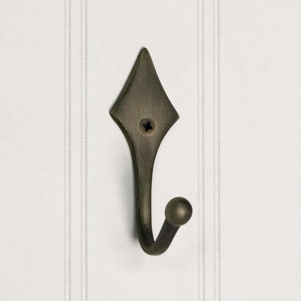 Signature Hardware Antique Brass Brass Single Coat Hook 