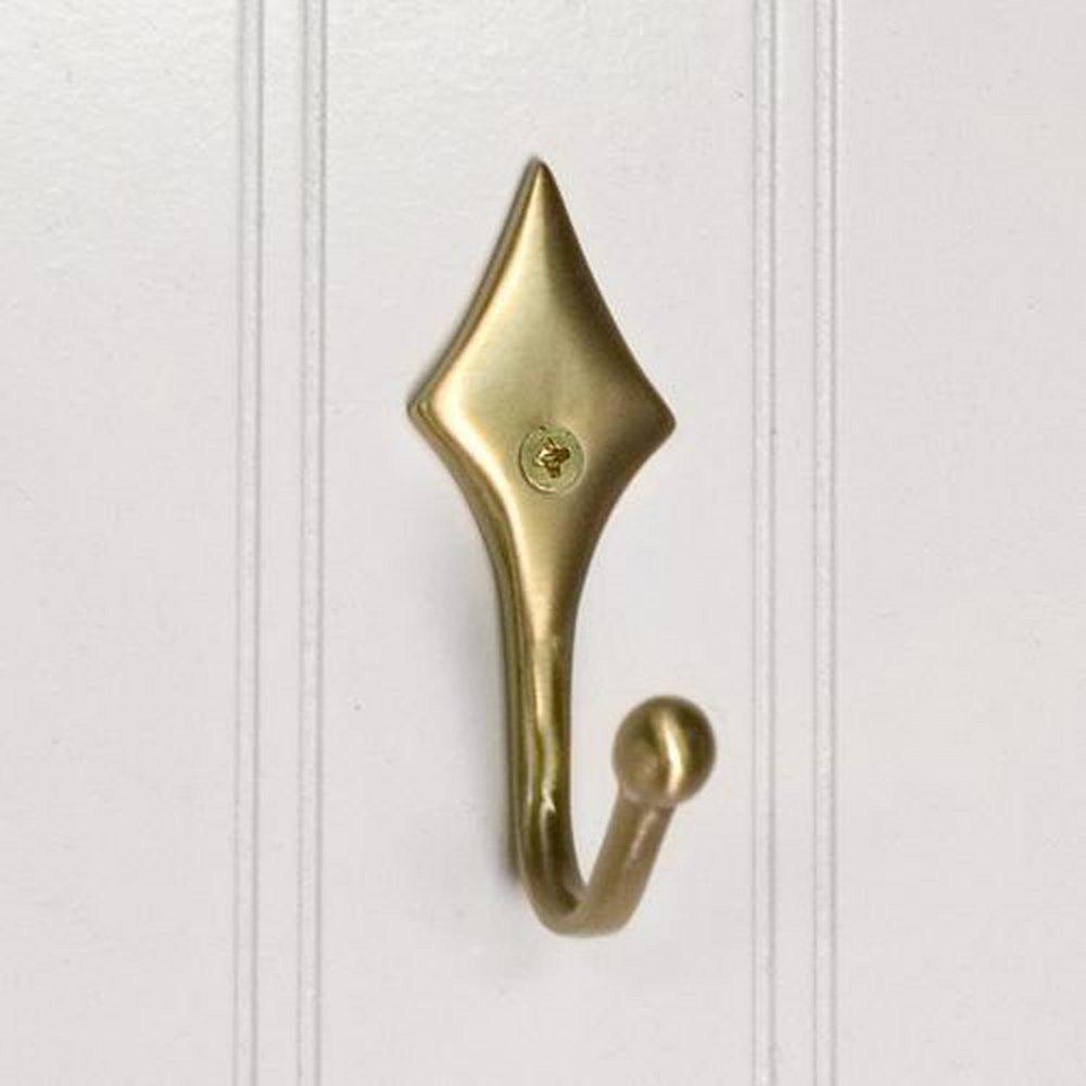 Signature Hardware Matte Brass Brass Single Coat Hook 