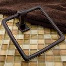 Square Closed Towel Ring in Bronze Patina