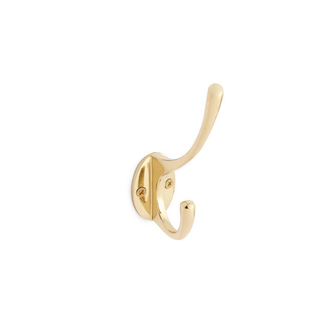 Signature Hardware Brass Double Hook in Polished Brass