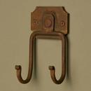 Hand Forged Iron Double Coat Hook in Rust