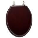 Signature Hardware Mahogany/Brushed Nickel Elongated Closed Front Toilet Seat 