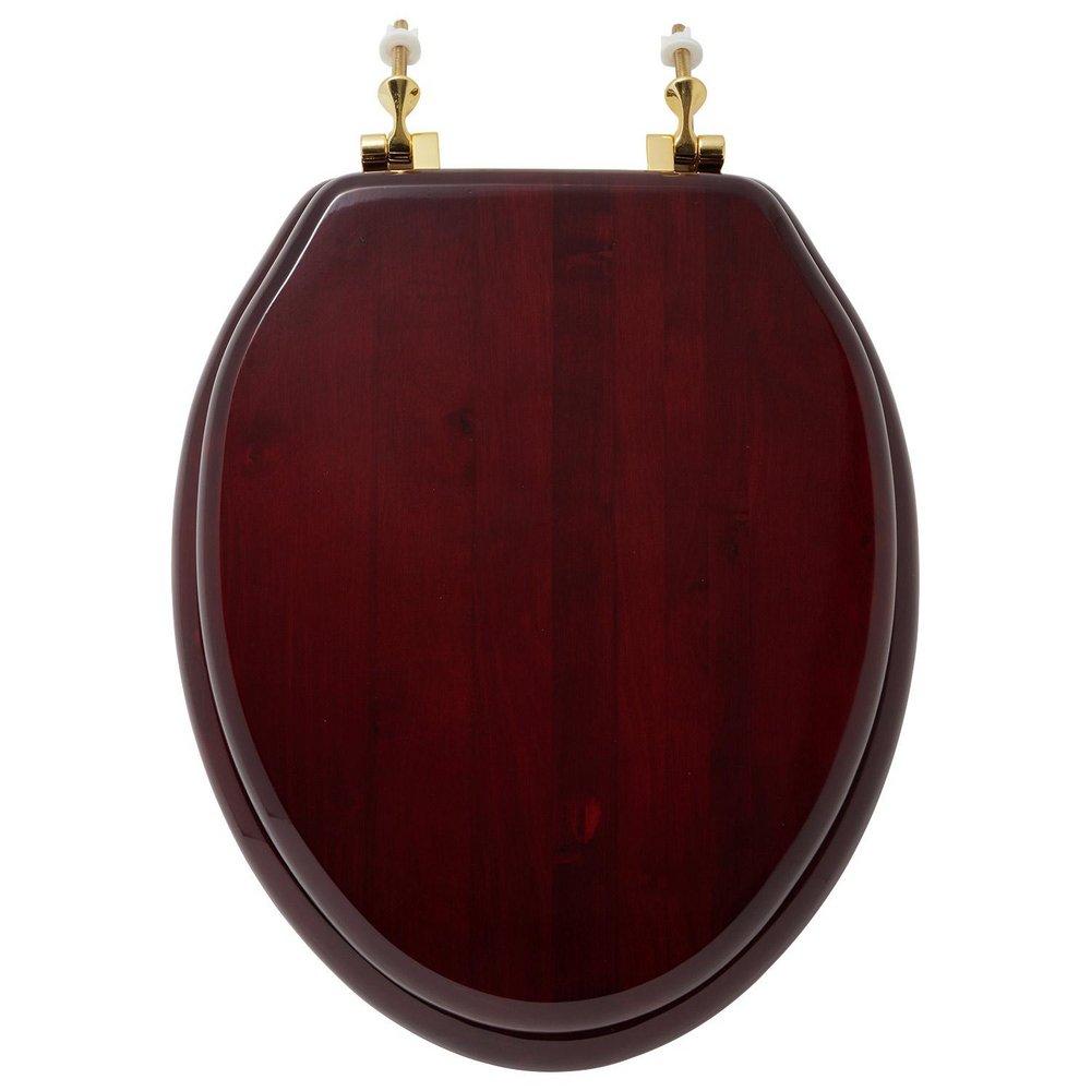 Signature Hardware Mahogany Elongated Closed Front Toilet Seat 