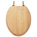Signature Hardware Oak/Polished Brass Elongated Closed Front Toilet Seat 