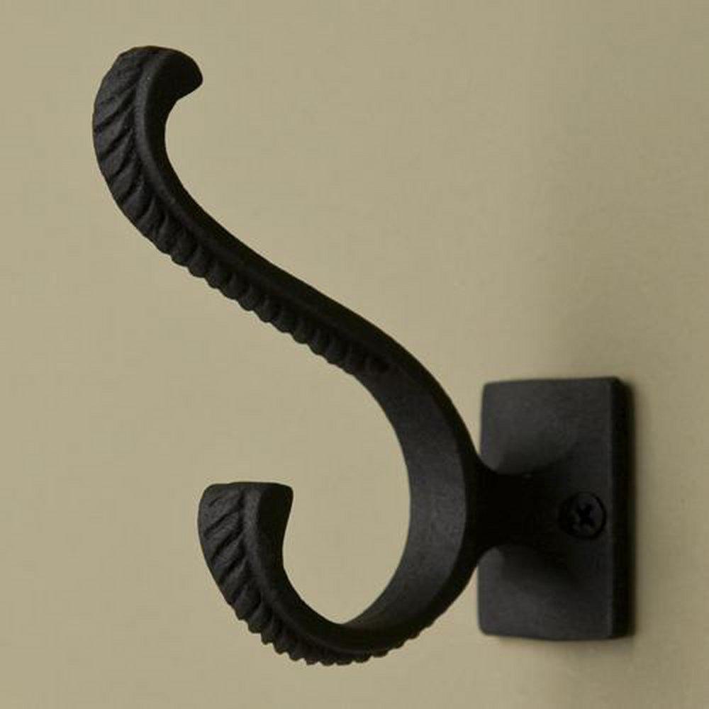 Signature Hardware Black Powder Coat Iron Double Coat Hook 