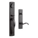 3 in. Bronze Rectangular Door Lever Set in Dark Bronze