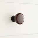 1-1/4 in. Iron Base Ceramic and Porcelain Round Cabinet Knob in Striped Brown with Black