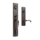 Sand Cast Bronze Rectangular Passage Door Knob in Dark Bronze