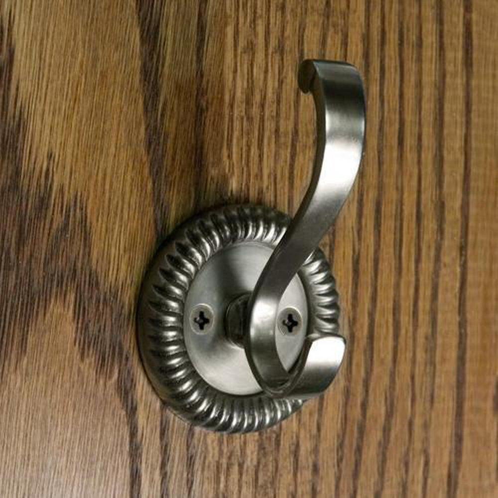 Signature Hardware Antique Pewter Brass Double Coat Hook 