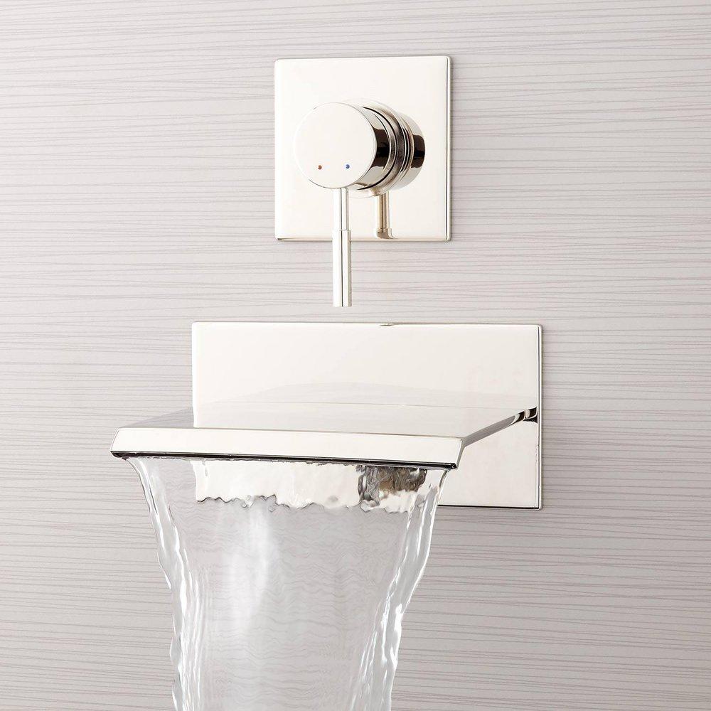 Signature Hardware Polished Nickel Single Handle Wall Mount Filler 