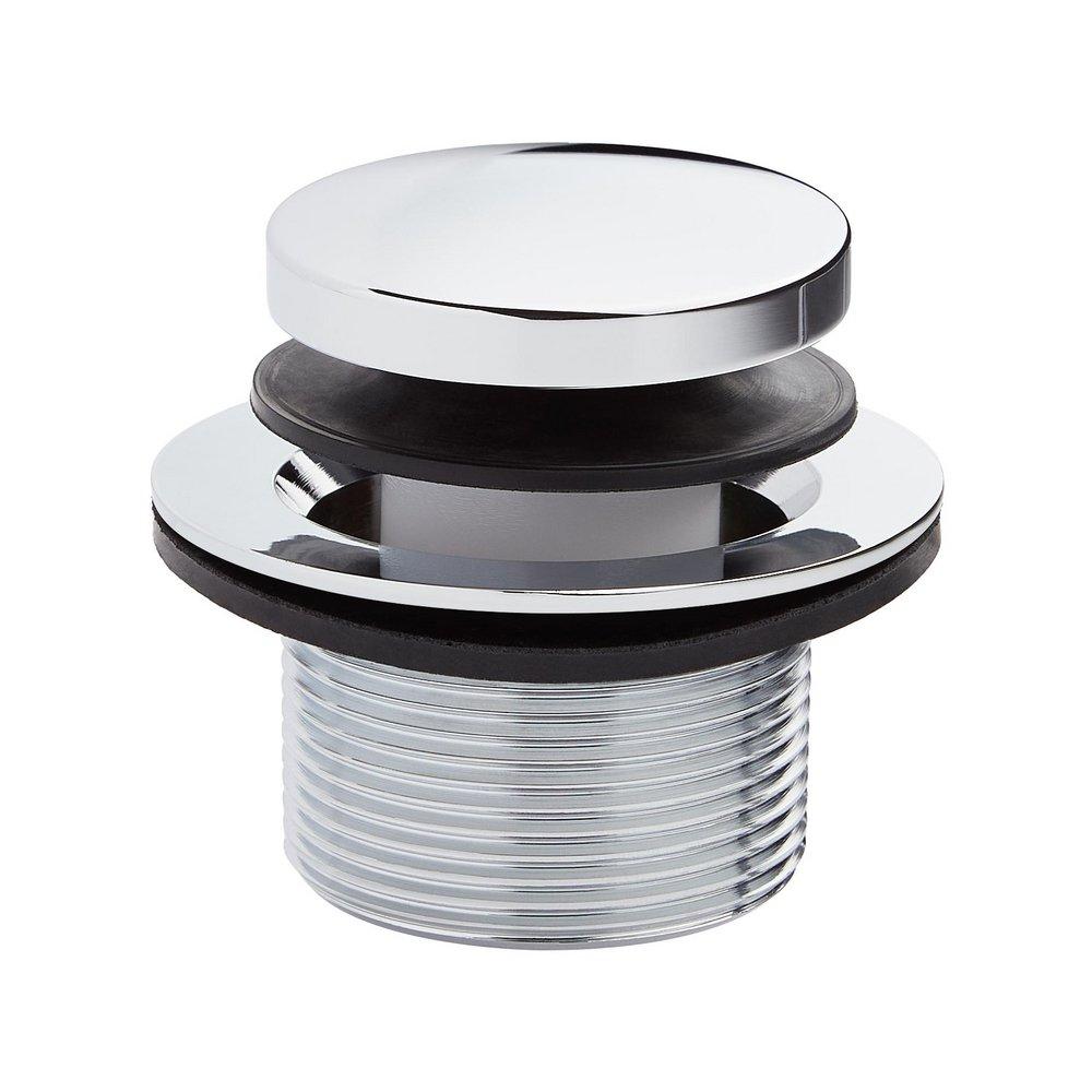 Signature Hardware Chrome Brass Toe-Tap Drain 