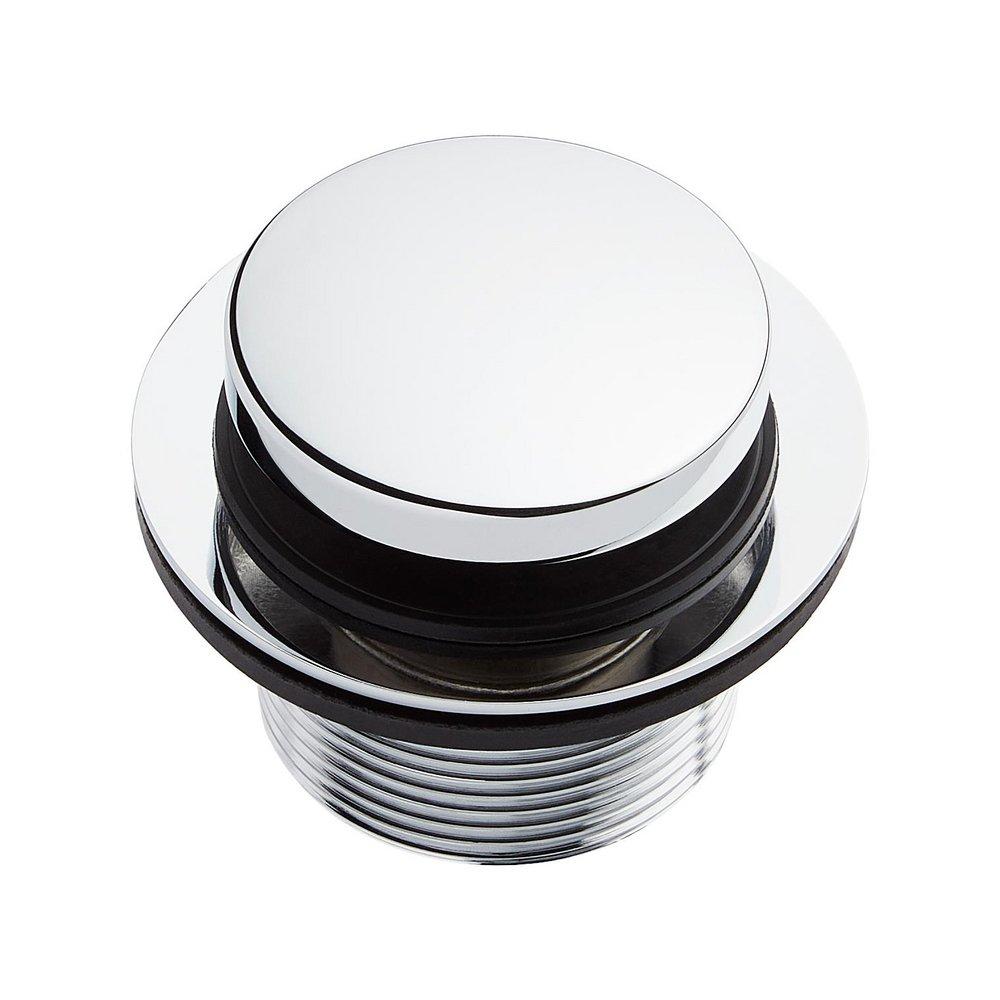Signature Hardware Chrome Brass Toe-Tap Drain 