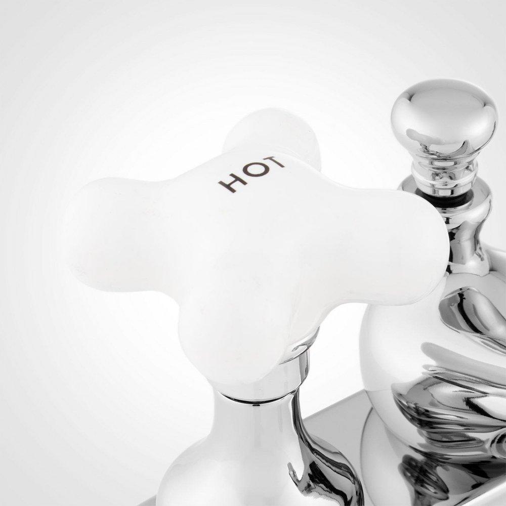 Signature Hardware Chrome Two Handle Centerset Bathroom Sink Faucet 