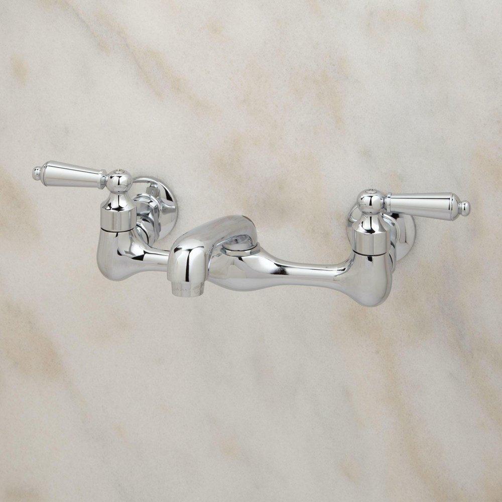 Signature Hardware Chrome Two Handle Wall Mount Filler 