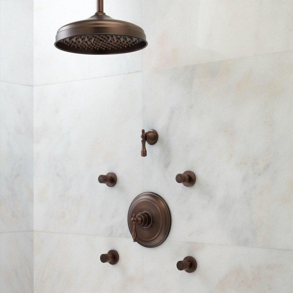 Signature Hardware Oil Rubbed Bronze Two Handle Single Function Shower System 