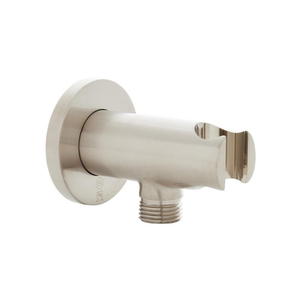 Signature Hardware Brushed Nickel 1/2 x 2-3/8 in. MPT Tub and Shower Elbow for Hand Shower Hose 
