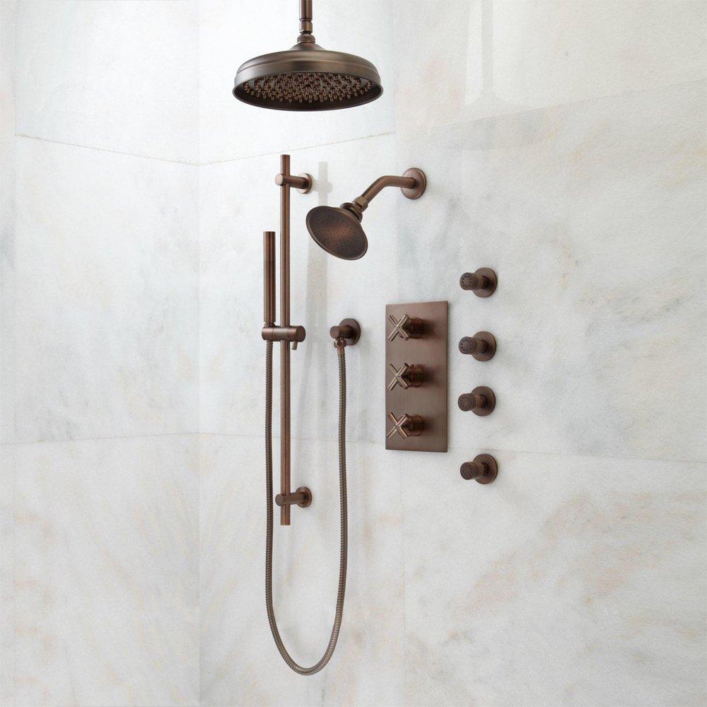 Signature Hardware Oil Rubbed Bronze EXIRA THERMOSTATIC SHOWER SYSTEM - 