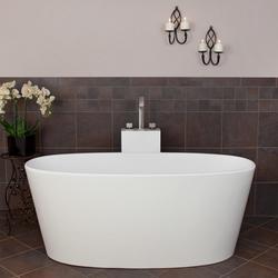 61-5/8 x 26-7/8 in. Freestanding Bathtub Center Drain in Matte White