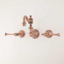 Two Handle Wall Mount Bathroom Sink Faucet in Antique Copper