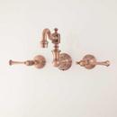 Two Handle Wall Mount Bathroom Sink Faucet in Antique Copper 