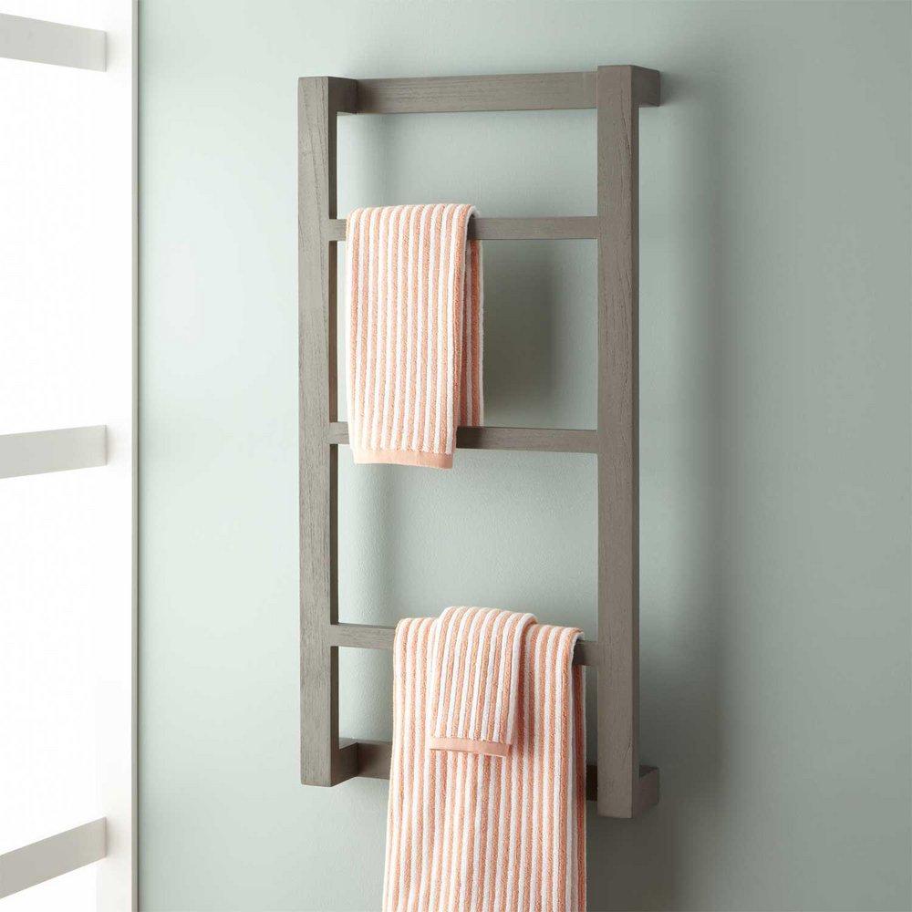 Signature Hardware Grey Wash 19-3/4 in. Towel Holder 