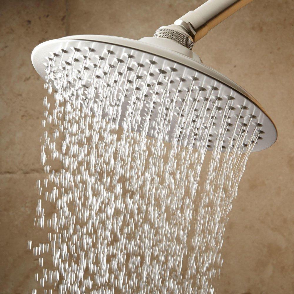 Signature Hardware Brushed Nickel Single Function Rainfall Showerhead 