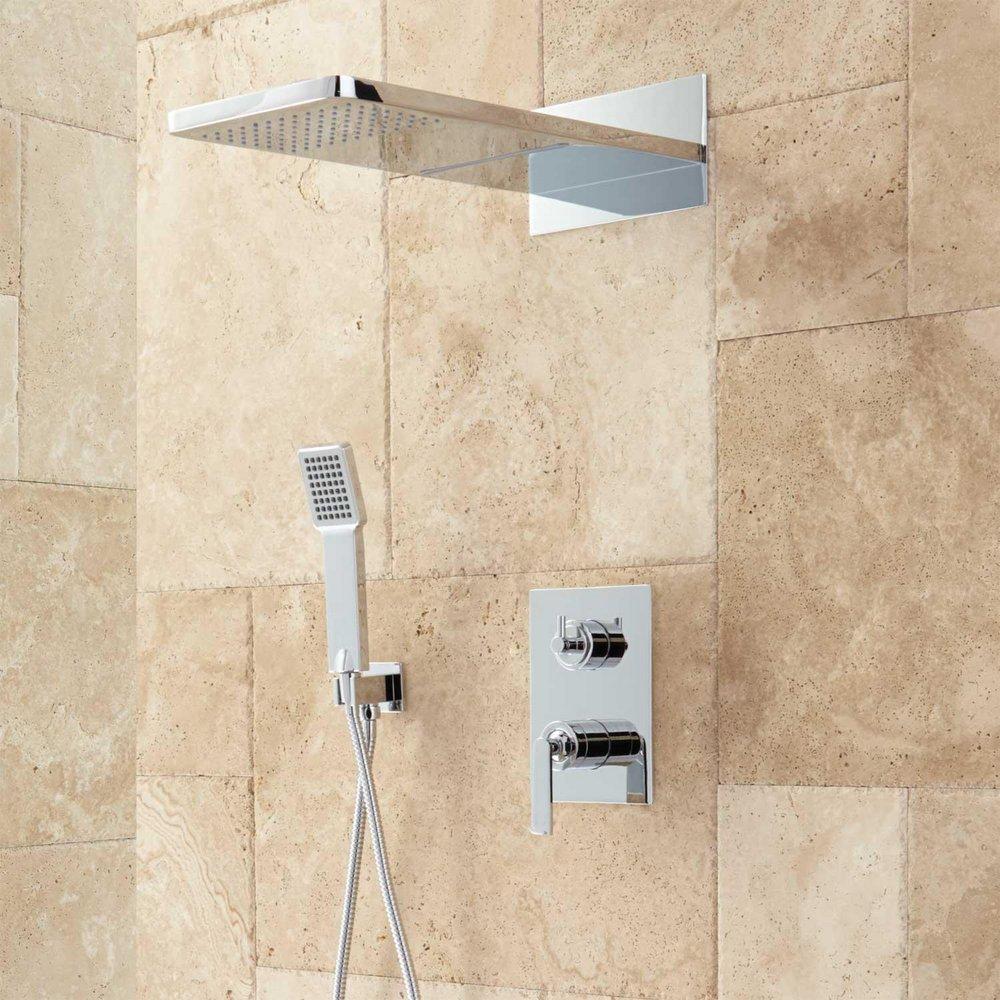 Signature Hardware Chrome Two Handle Single Function Shower System 