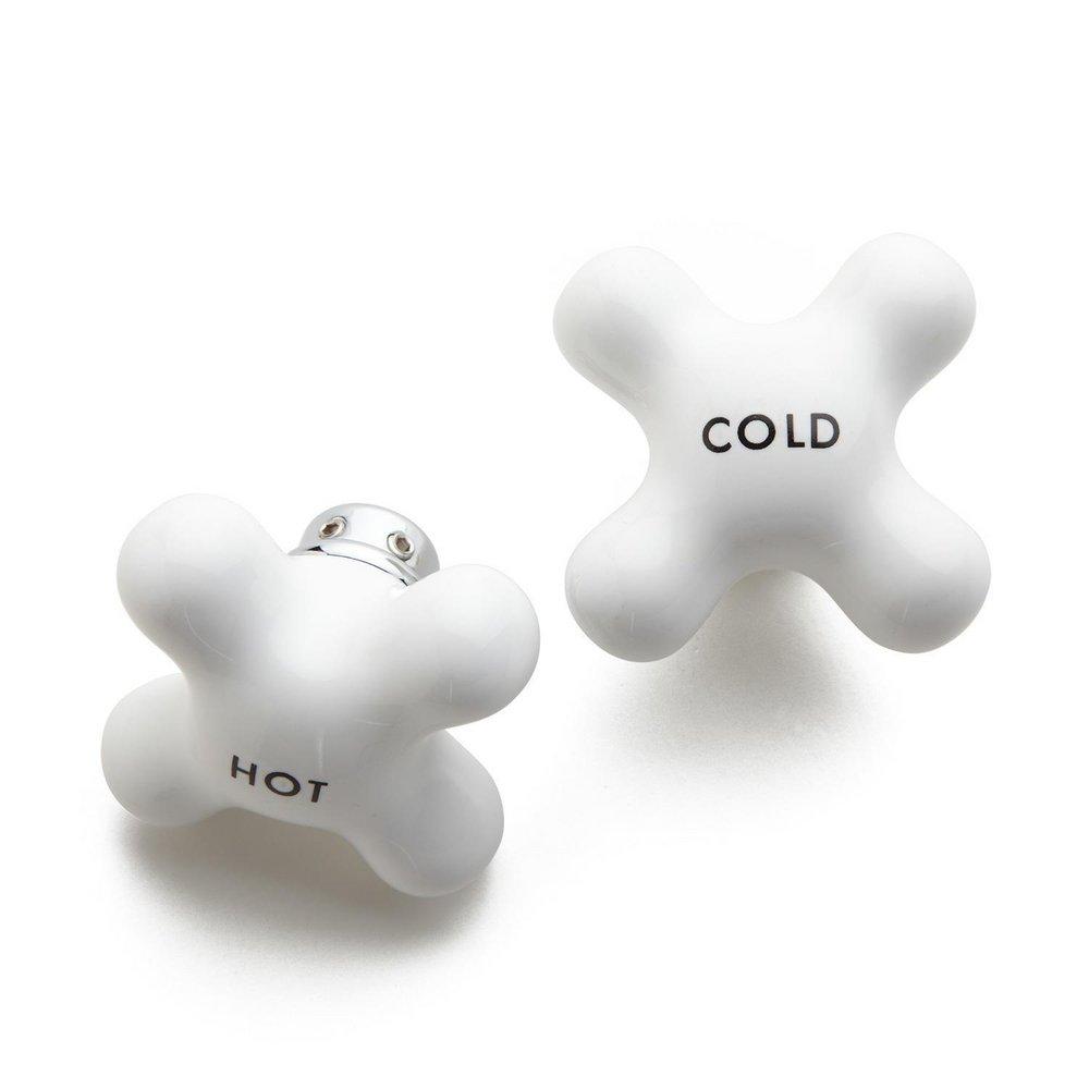 Signature Hardware Chrome Metal and Porcelain Handle 