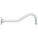 19 in. Brass Wall Mount Shower Arm and Flange in Chrome