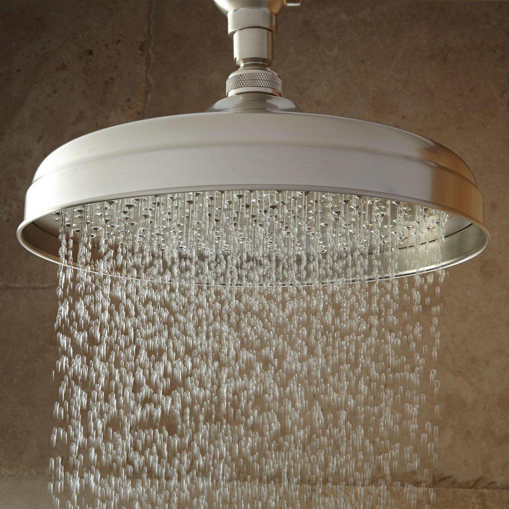 Signature Hardware Brushed Nickel Single Function Rainfall Showerhead 
