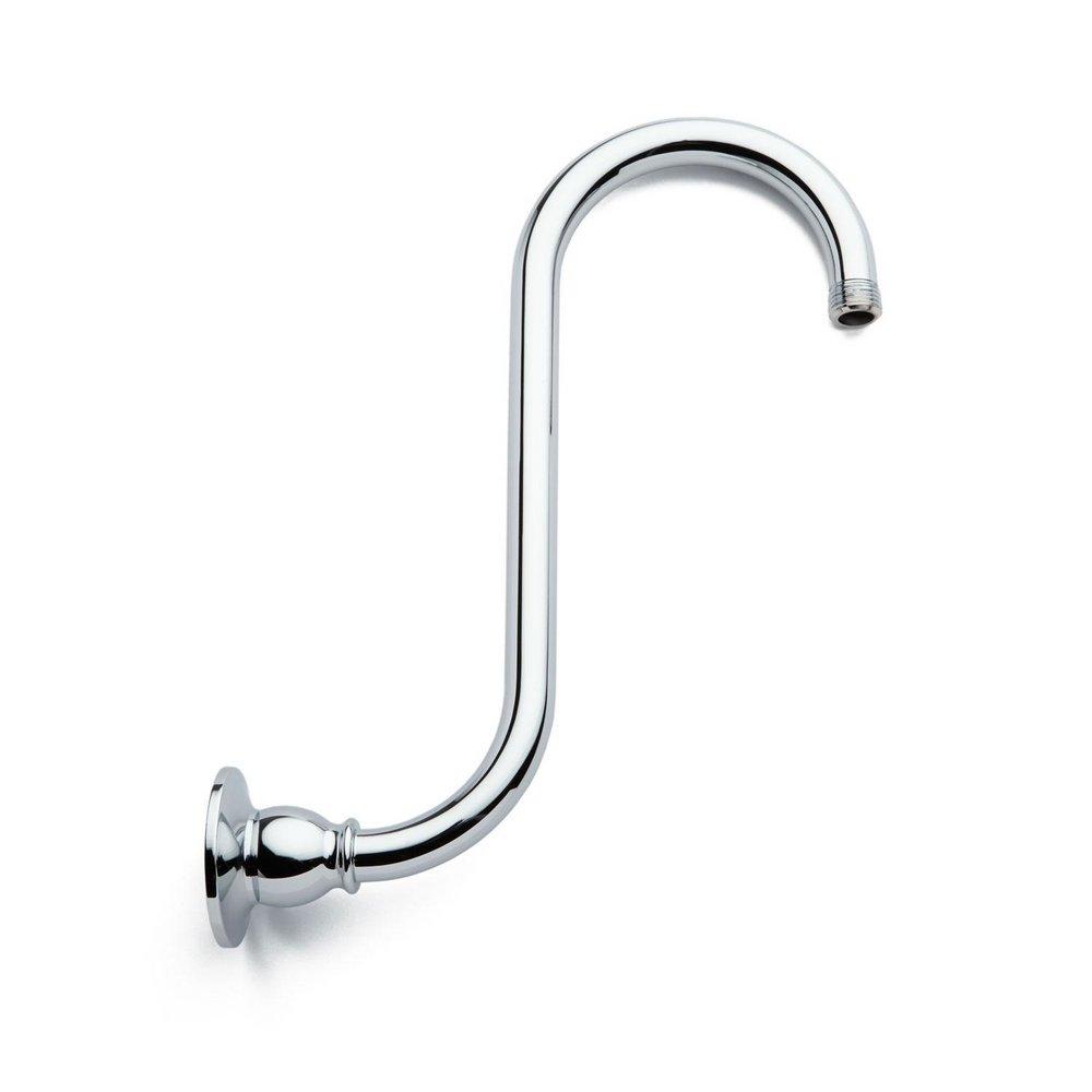 9-1/2 in. Brass Wall Mount Shower Arm and Flange in Chrome