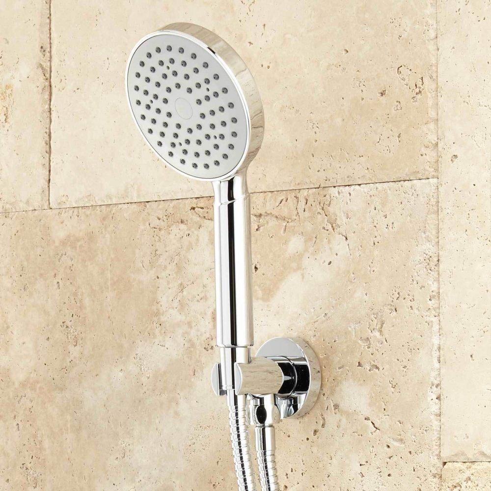 Signature Hardware Chrome Single Handle Shower System with Rainfall Showerhead and Hand Shower 