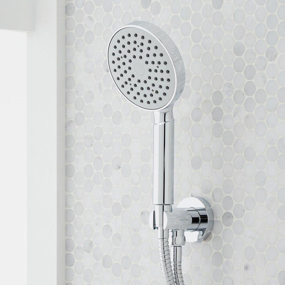 Signature Hardware Chrome Single Handle Shower System with Rainfall Showerhead and Hand Shower 