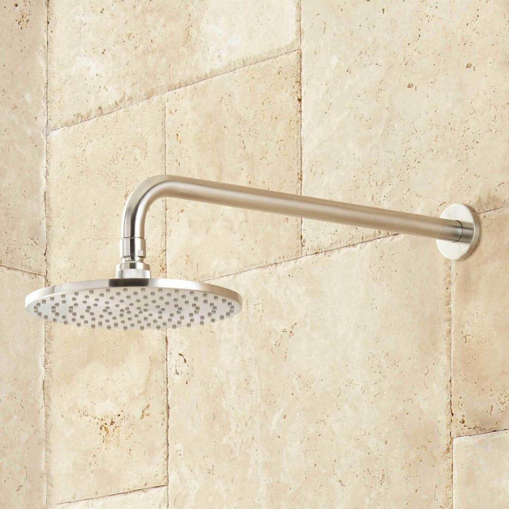 Signature Hardware Brushed Nickel Single Handle Shower System with Rainfall Showerhead and Hand Shower 