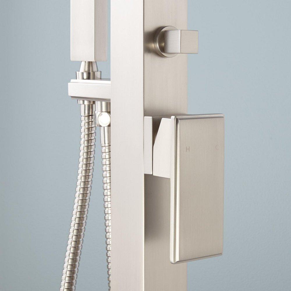 Signature Hardware Brushed Nickel Single Handle Lever Floor Mount Filler 