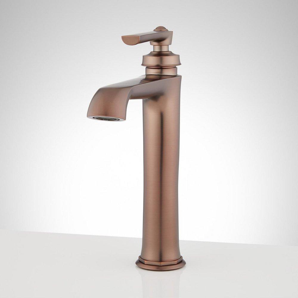 Signature Hardware Oil Rubbed Bronze Single Handle Vessel Filler Bathroom Sink Faucet 