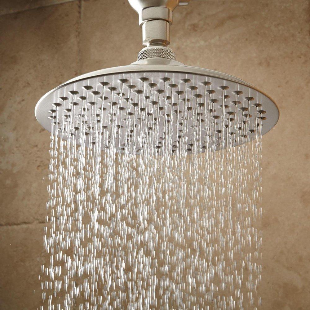 Signature Hardware Brushed Nickel Single Function Rainfall Showerhead 