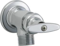 Single Cross Handle Wall Mount Service Faucet in Polished Chrome