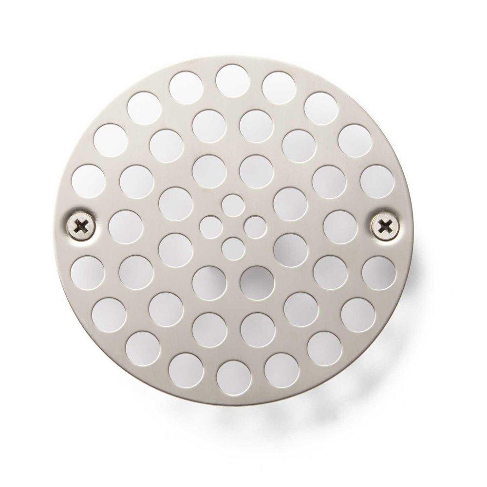 Signature Hardware Brushed Nickel 4 in. Stainless Steel Screw-In Shower Drain Strainer 