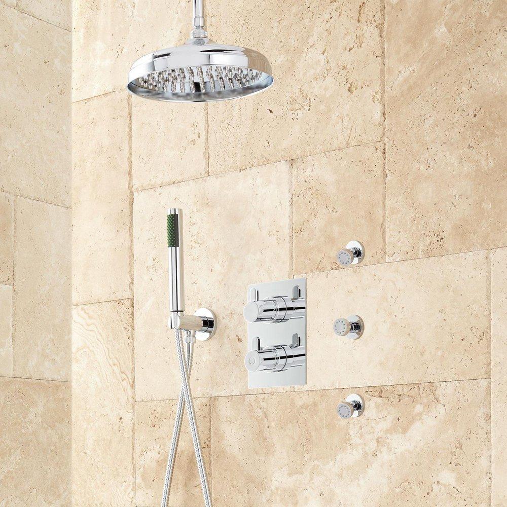 Signature Hardware Chrome Two Handle Single Function Shower System 