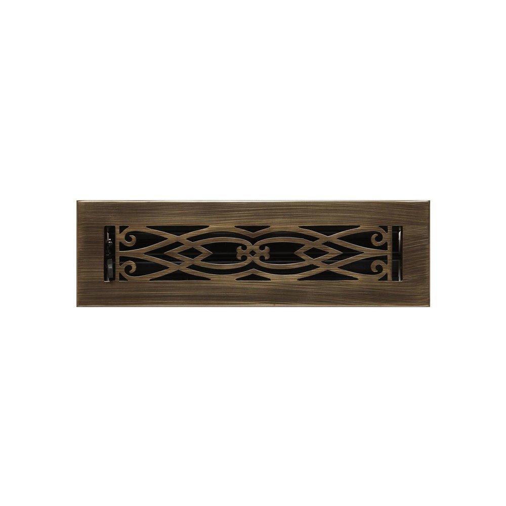 Signature Hardware Antique Brass 10 in. Floor Register in Antique Brass 