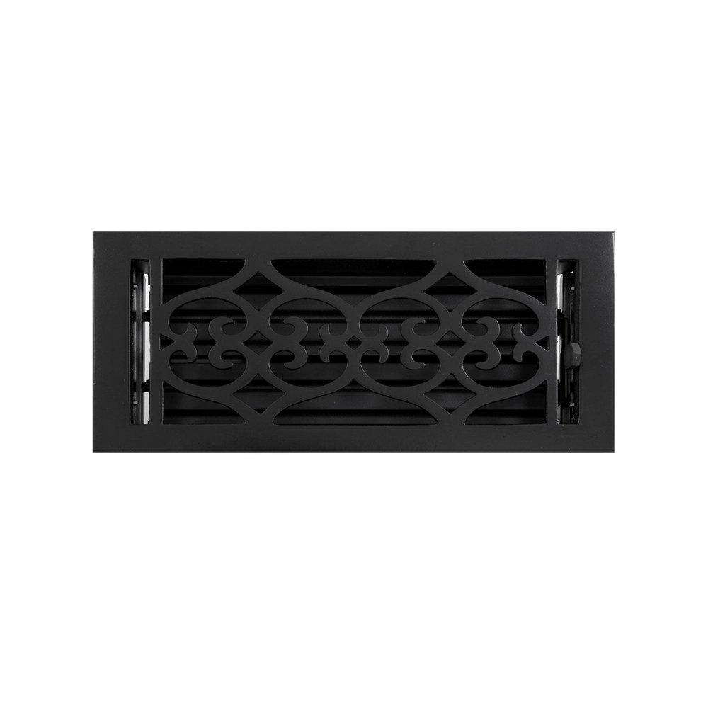 Signature Hardware Black 8 in. Floor Register Cast Iron 