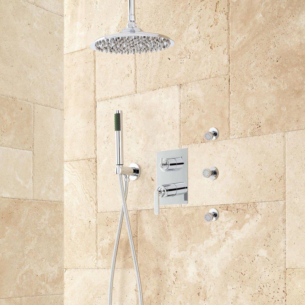 Signature Hardware Chrome Two Handle Single Function Shower System 