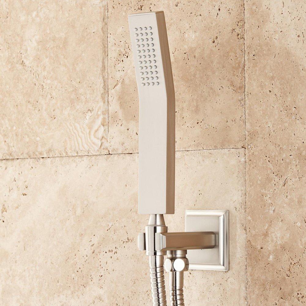 Signature Hardware Brushed Nickel Three Handle Single Function Shower System 