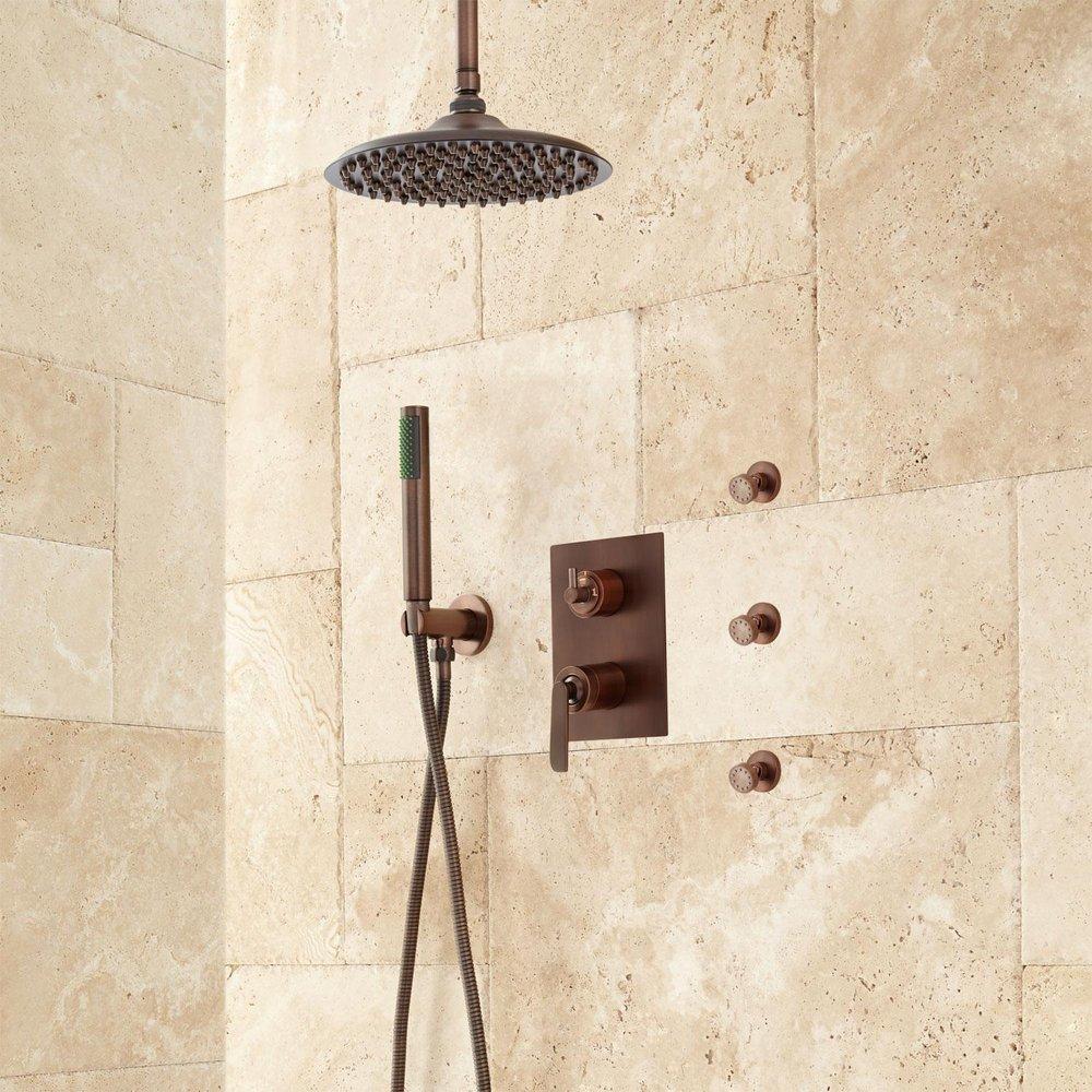 Signature Hardware Oil Rubbed Bronze Two Handle Single Function Shower System 