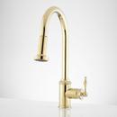 Single Handle Pull Down Kitchen Faucet in Polished Brass