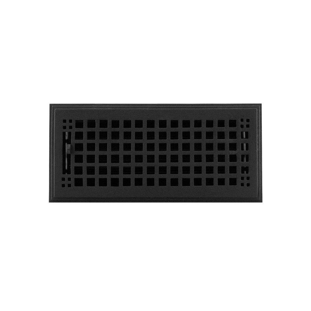 Signature Hardware Black 8 in. Floor Register in Black Cast Iron 